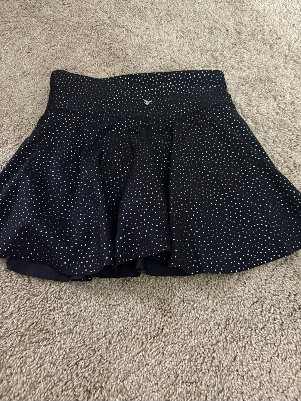Old Navy Black Polka Dot Skater Skirt